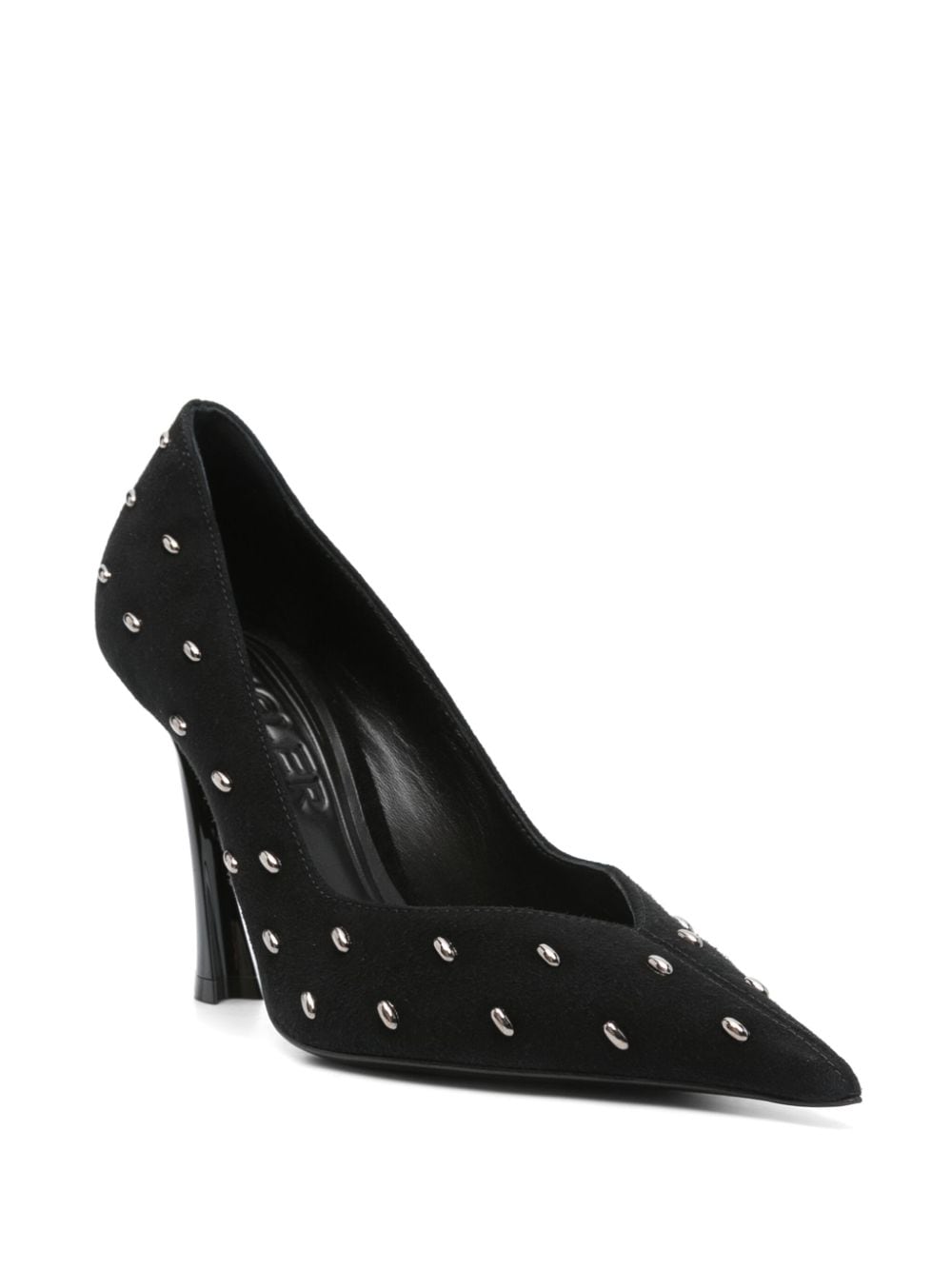 Shop Mugler 95mm Fang Pumps In Black