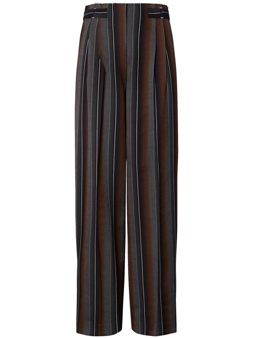 striped jacquard trousers