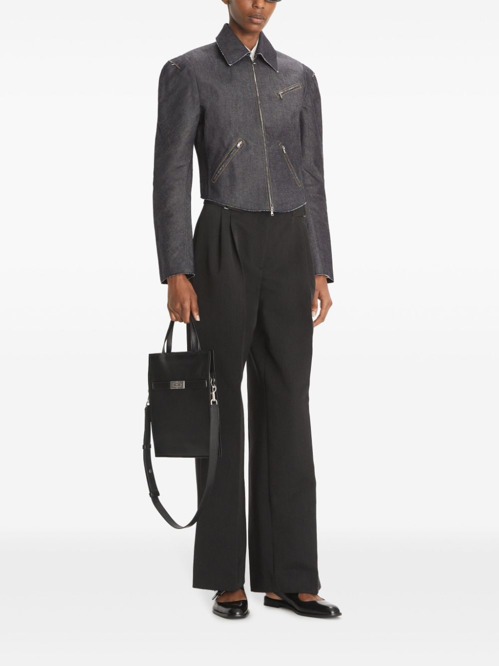 Tory Burch adjustable-waist trousers - Blauw