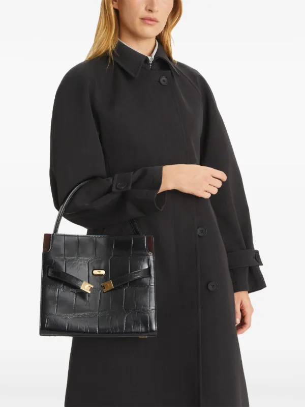 Tory Burch Small Lee Radziwillt Extured Bag | Black | FARFETCH RO