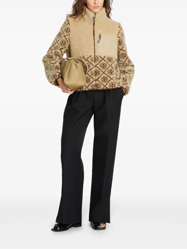 Tory Burch T Monogram Fleece Jacket | Neutrals | FARFETCH