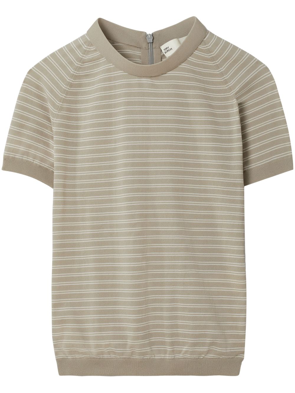 Tory Burch mock neck striped top - Neutrals