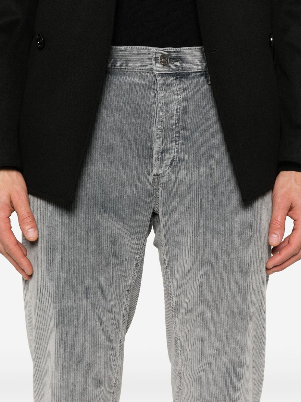 Shop Dondup Brighton Trousers In Grey