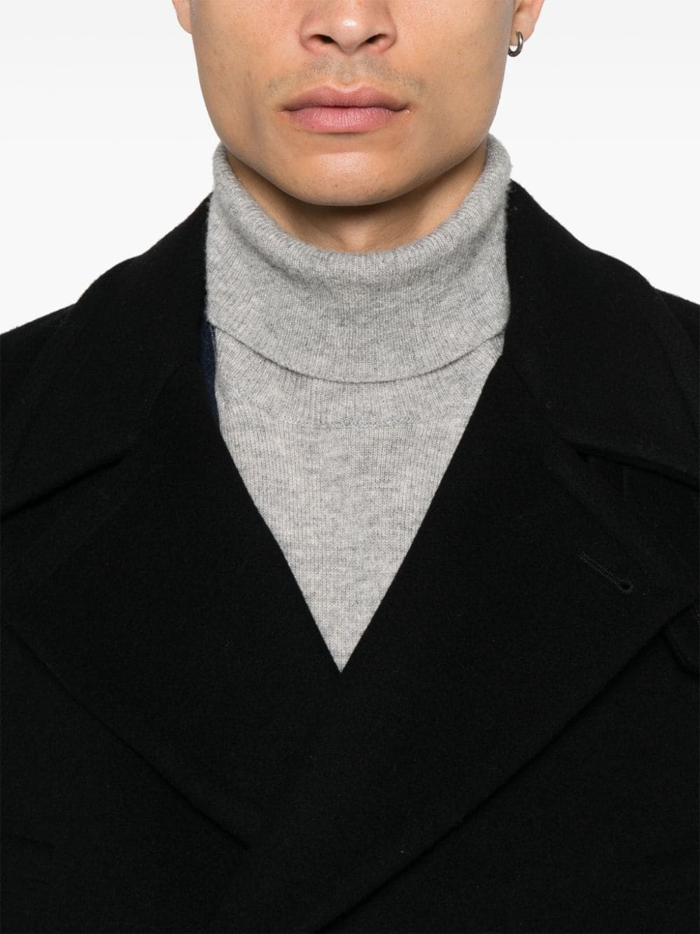 Shop Lardini Virgin Wool Coat In Black