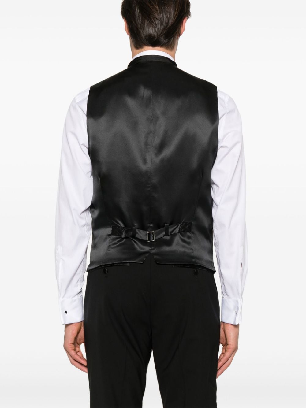 Shop Dolce & Gabbana Satin Waistcoat In Black