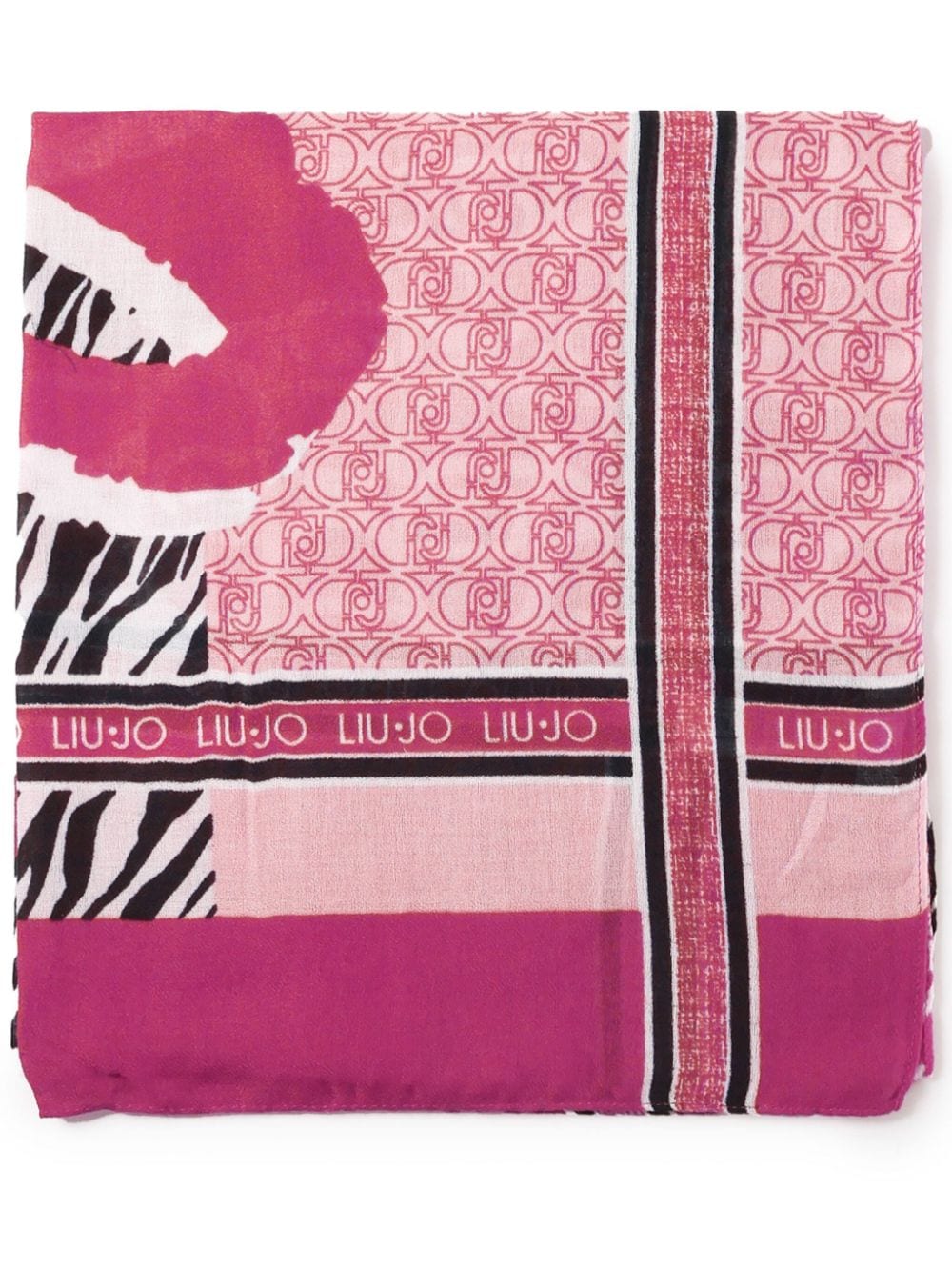 Liu •jo Logo Scarf In Pink