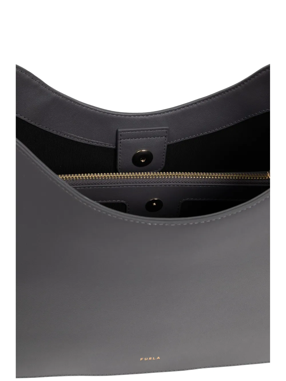 Furla Arch-motif Leather Tote Bag In Grey