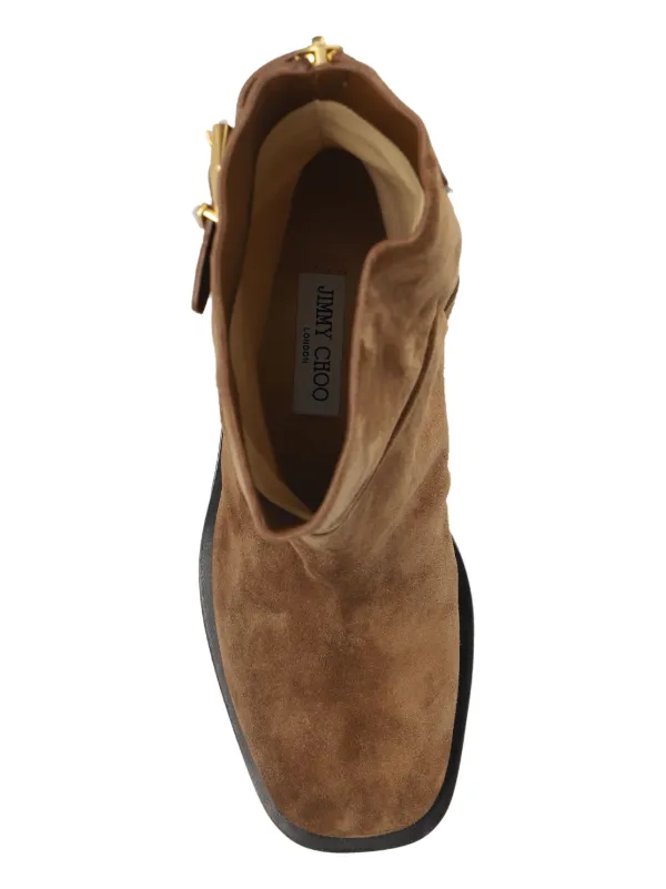 JIMMY CHOO スエード ムートンブーツ ブラウン 36 TA2459 中古・古着通販】JIMMY CHOO (ジミーチュウ) スエードレザー
