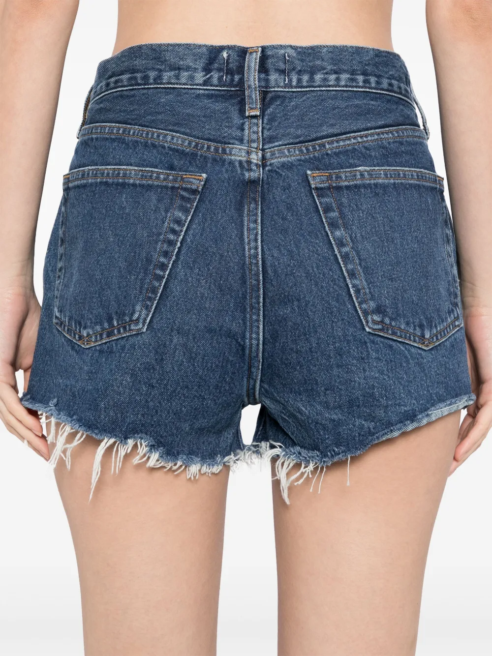 Shop Agolde Parker Denim Shorts In 蓝色
