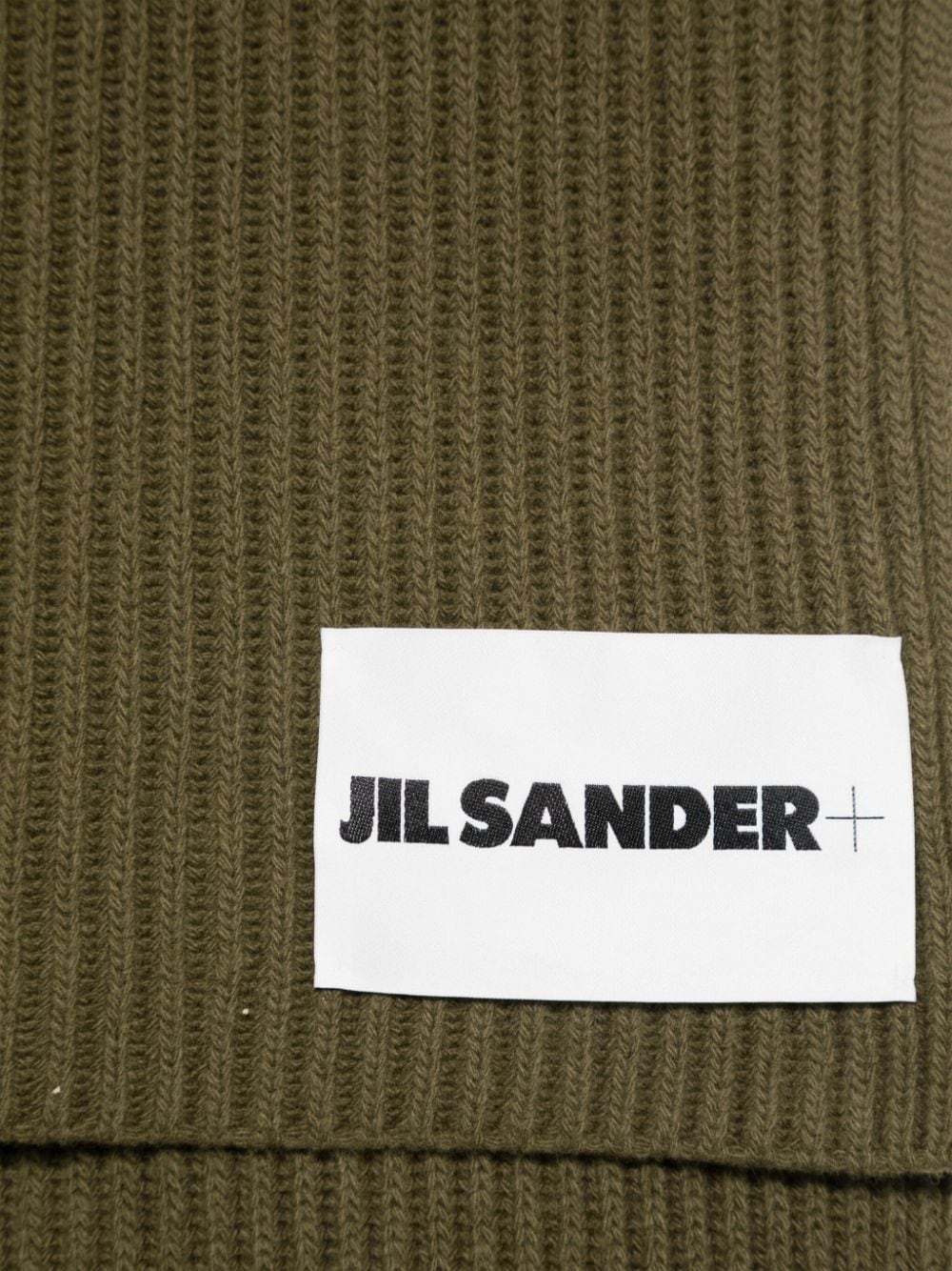 Jil Sander ribbed scarf - Groen