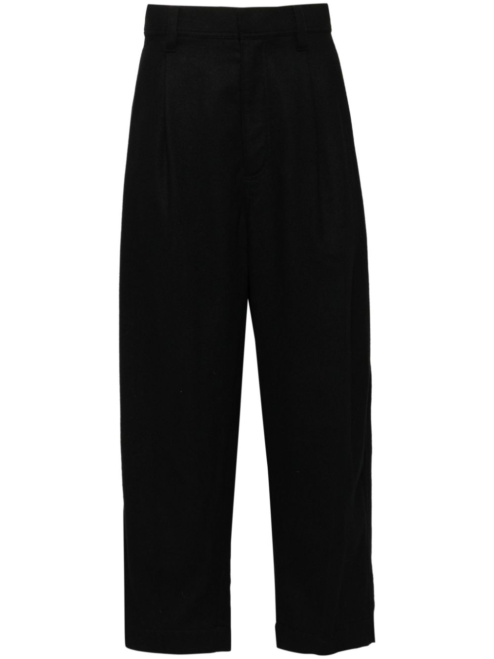 pleated tapered trousers