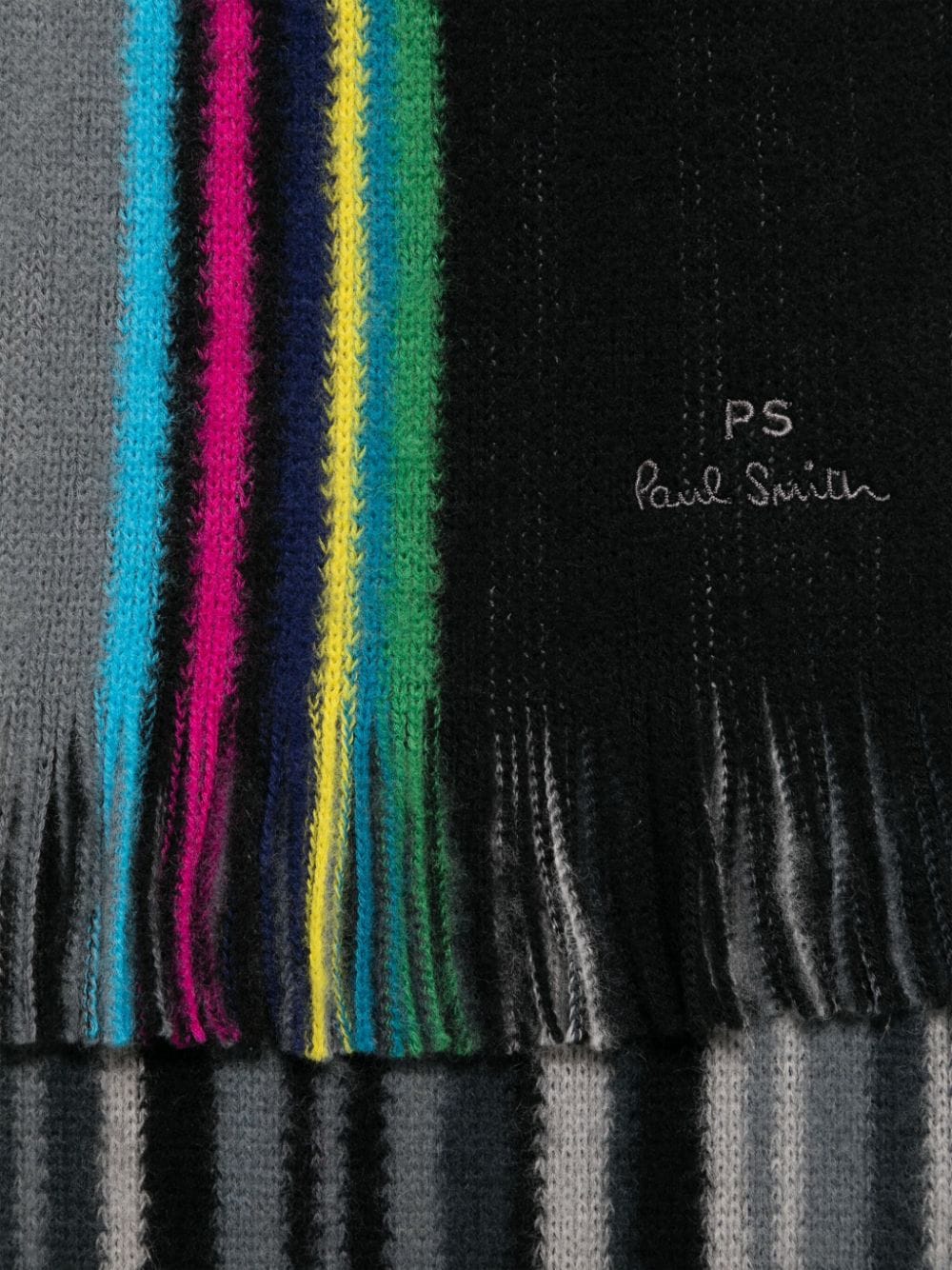 PS Paul Smith Sports-Stripe reversible scarf - Zwart