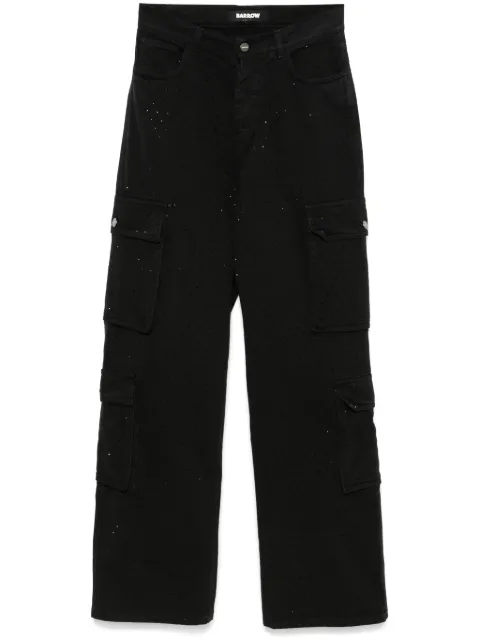 BARROW jeans cargo con apliques de strass