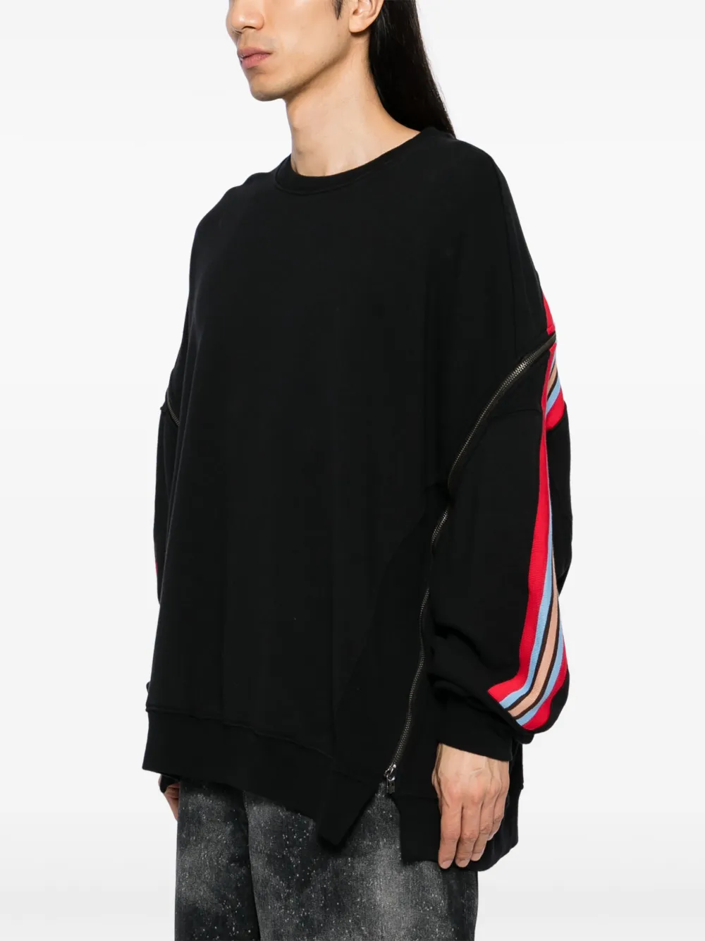  Facetasm Zipped Panelled Sweatshirt - Black 