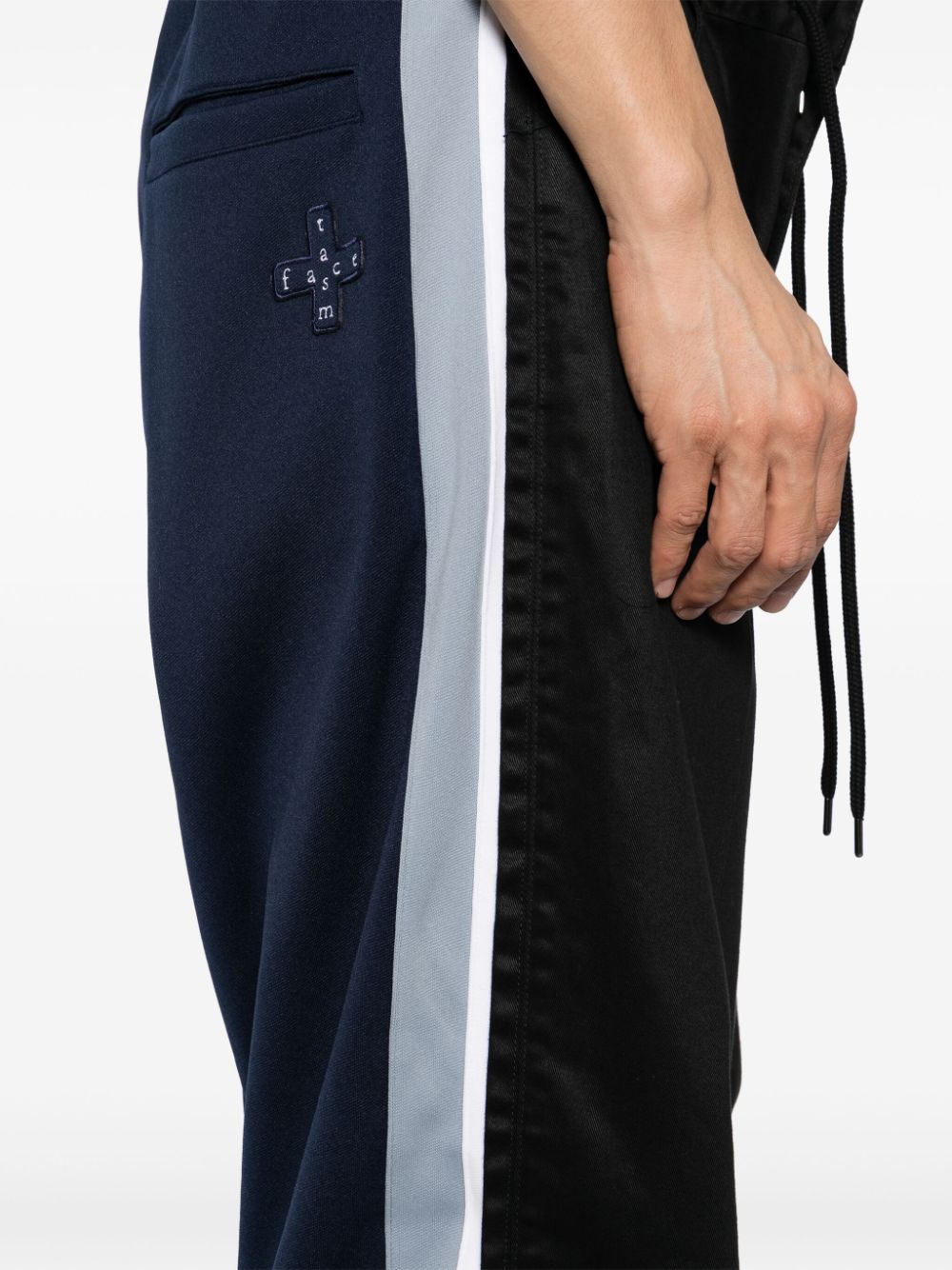 Shop Facetasm Contrasting-panel Track Pants In Black