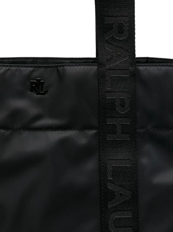 【Lauren Ralph Lauren】Stevie ナイロン トート バッグ 黒 L Nylon Extra-Large Stevie Zip Tote Bag