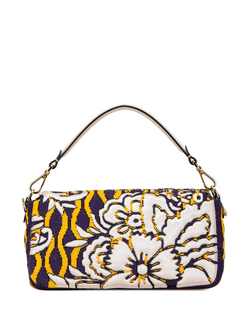 Fendi Pre-Owned 2010-2023 Beaded Satin Baguette satchel - Paars