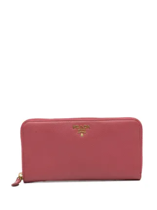Prada Pre Owned 2013 2020 Saffiano Zip Around Wallet Long Wallets Pink FARFETCH IN