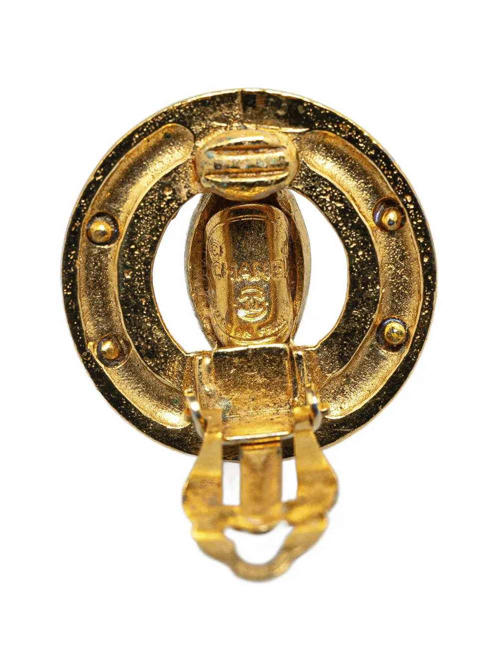 CHANEL Pre-Owned 1970-1980 Gold Plated CC Clip On costume earrings - Goud