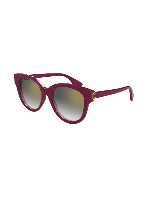 Cartier Eyewear ラウンドフレーム サングラス | レッド | FARFETCH JP