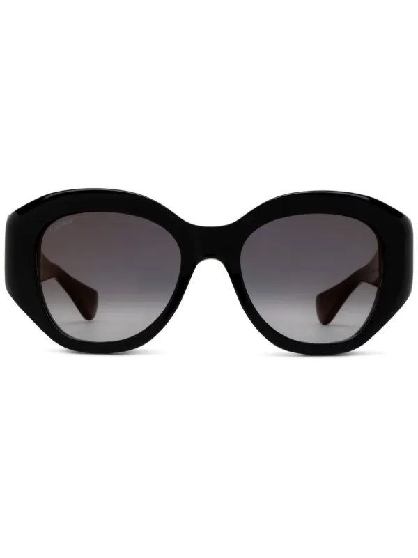 Cartier Eyewear Panthère De Cartier Geometric-frame Sunglasses in Black