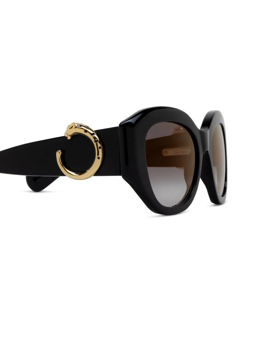 Cartier Panthere Square Frame Sunglasses In Schwarz