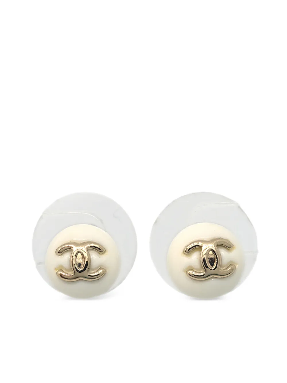 Cc Button CHANEL Pre-Owned 2006 CC Button Earrings | Gold | FARFETCH