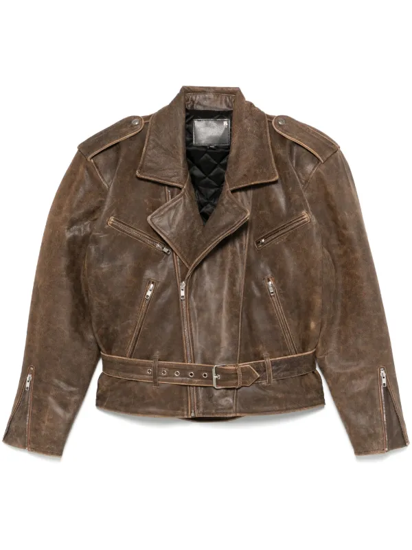 【R13】国内発送★Shoulder Motorcycle Jacket with Cuffs BELTED MOTORCYCLE JACKET - BLACK – R13
