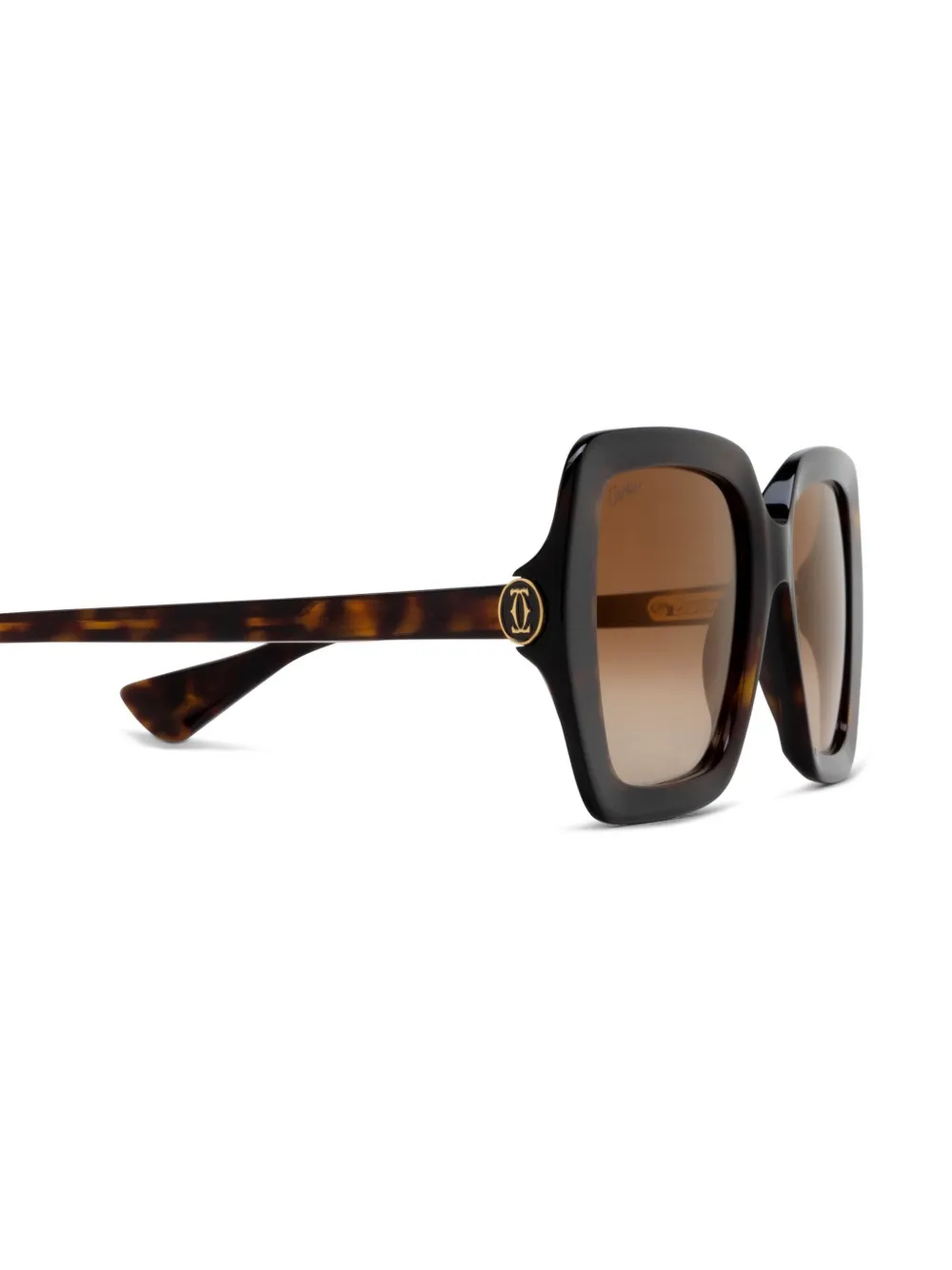 Cartier Eyewear Zonnebril met vierkant montuur Bruin