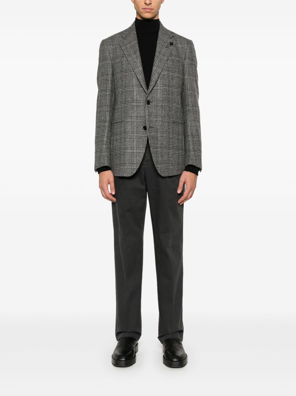 Shop Lardini Checked Blazer In Grau