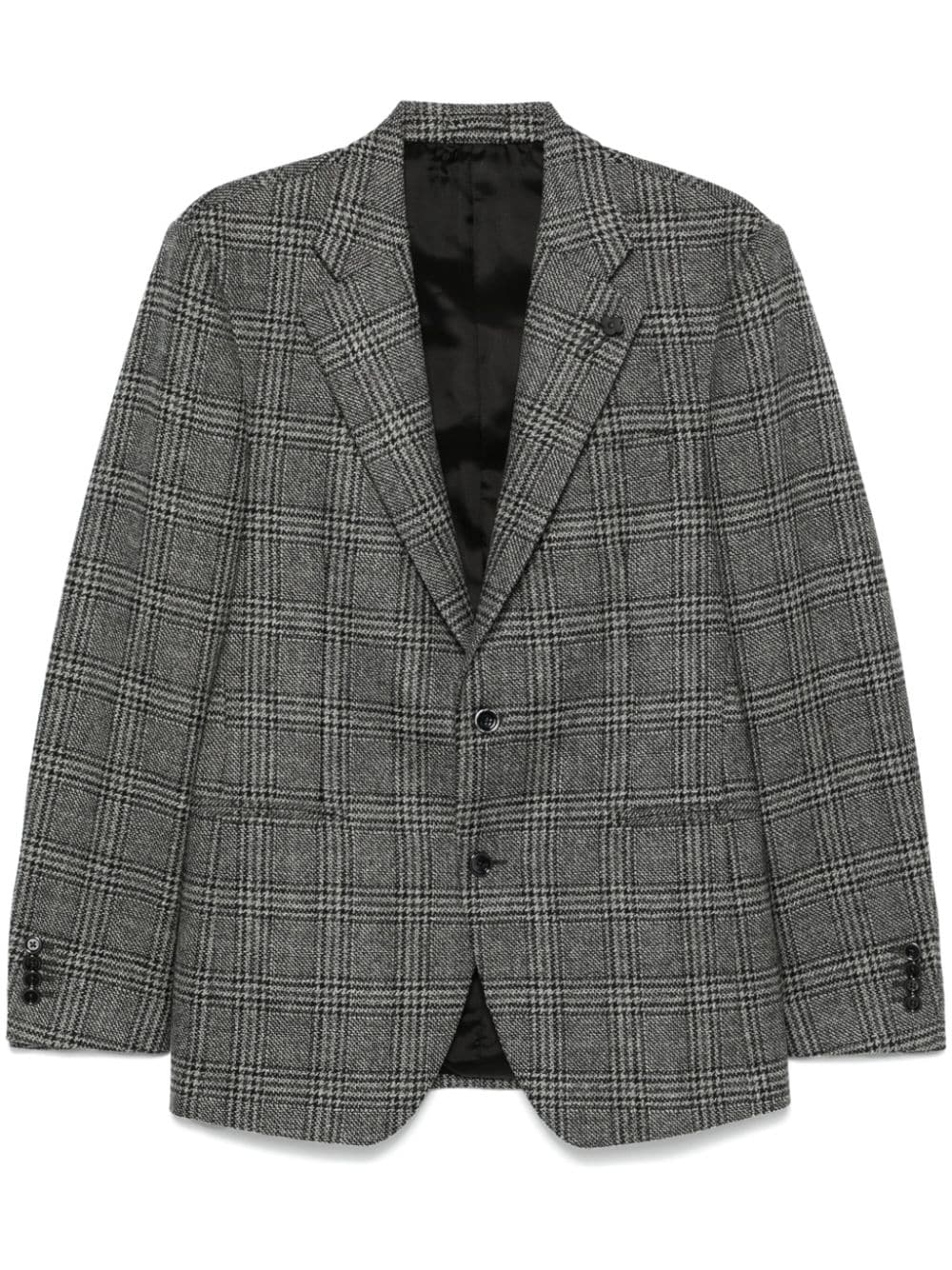 Shop Lardini Checked Blazer In Grau