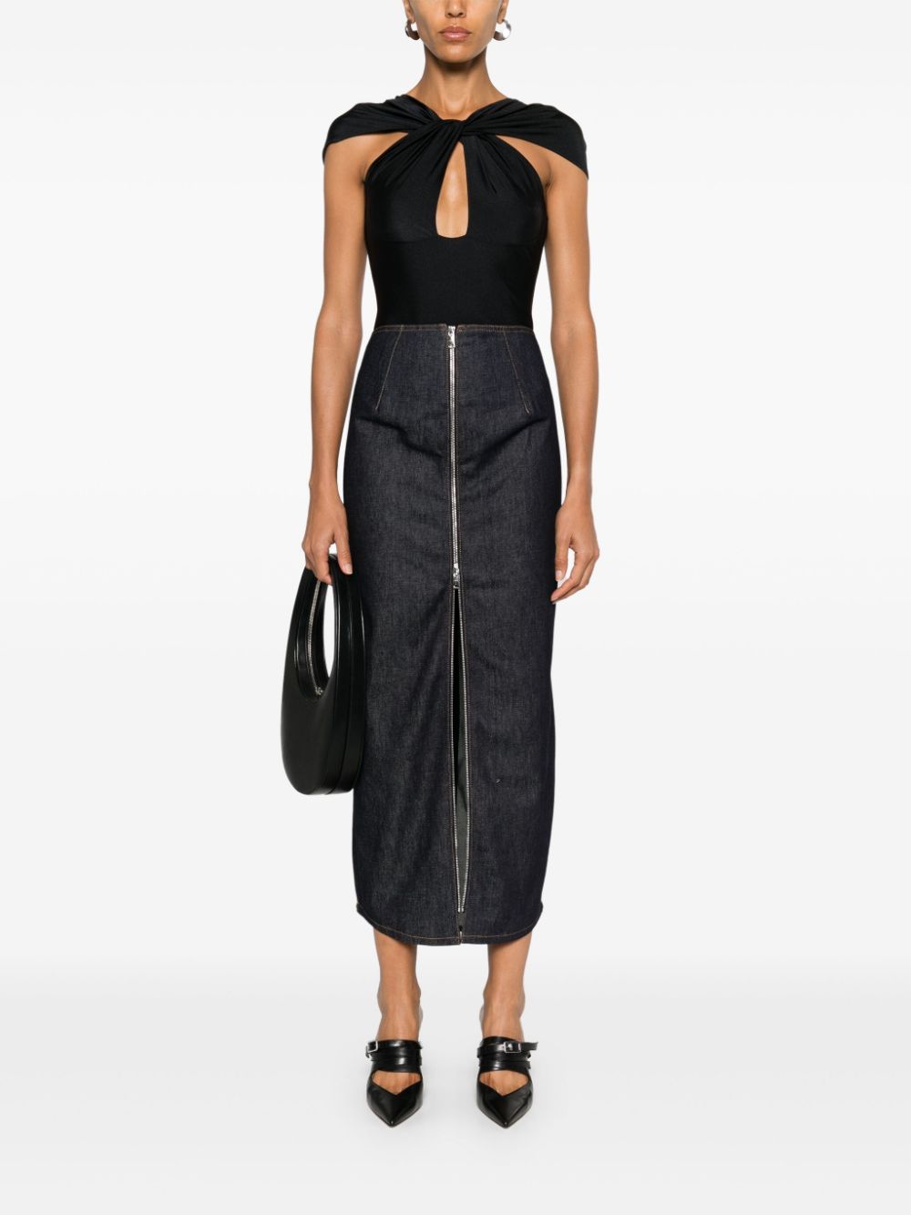 Shop Coperni Denim Maxi Skirt In Blue