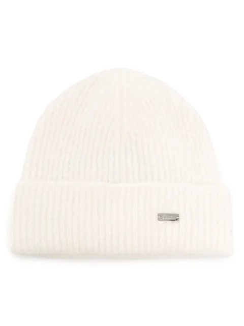 Herno logo-plaque beanie hat