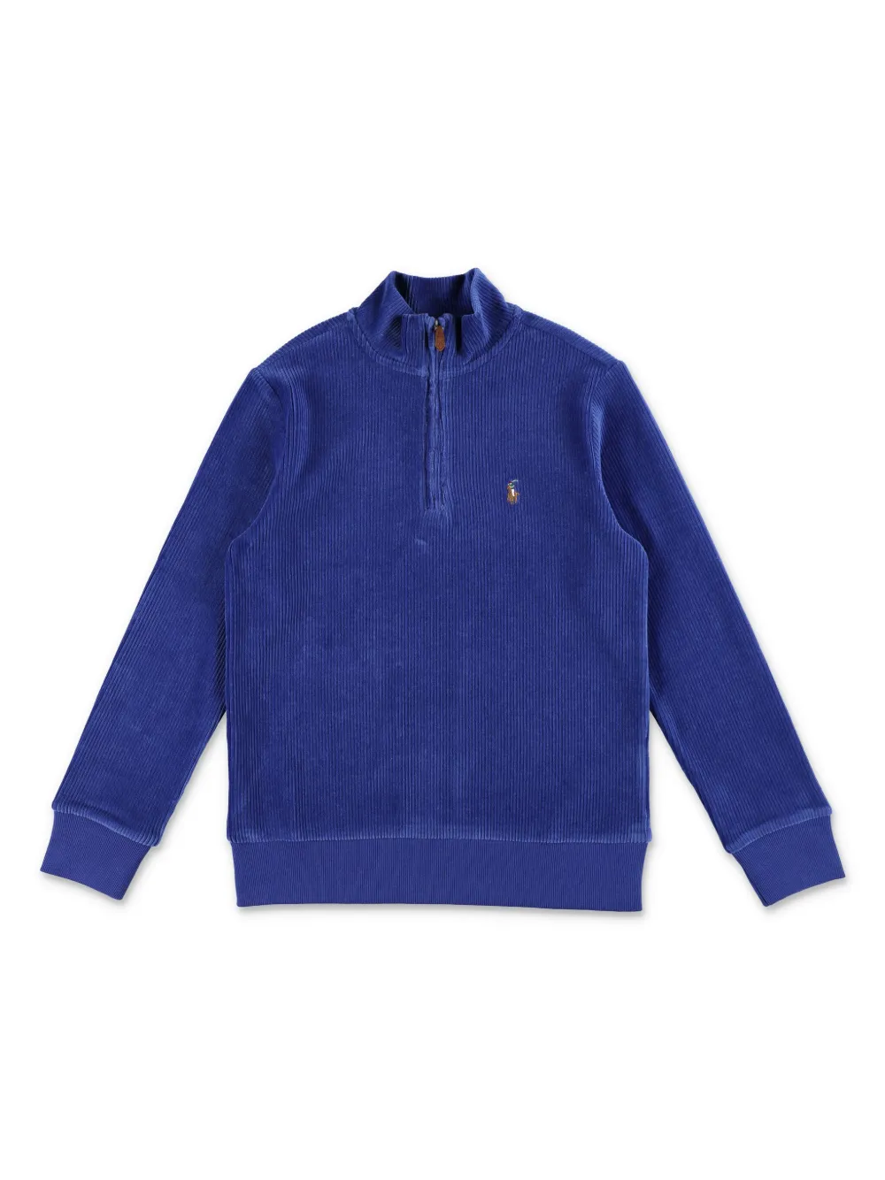 POLO RALPH LAUREN KIDS ハーフジップ スウェットシャツ - ブルー POLO RALPH LAUREN KIDS ハーフジップ スウェットシャツ - ブルー