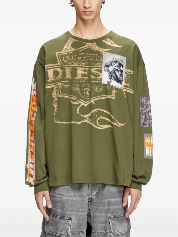 Diesel T-Boxt-ls-Slits-R5 T-shirt | Green | FARFETCH