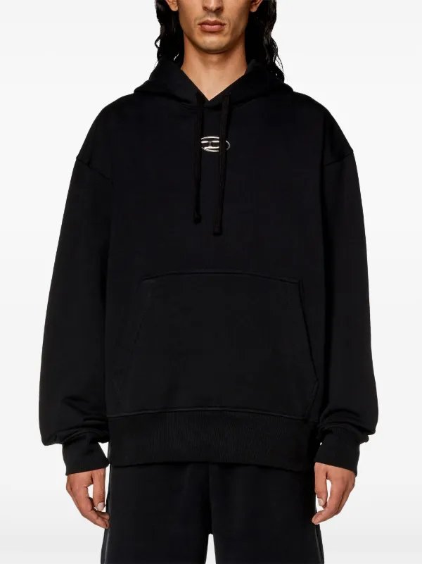 冬ギフト  Diesel メタリック ロゴ パーカー | ブラック | FARFETCH JP トップス