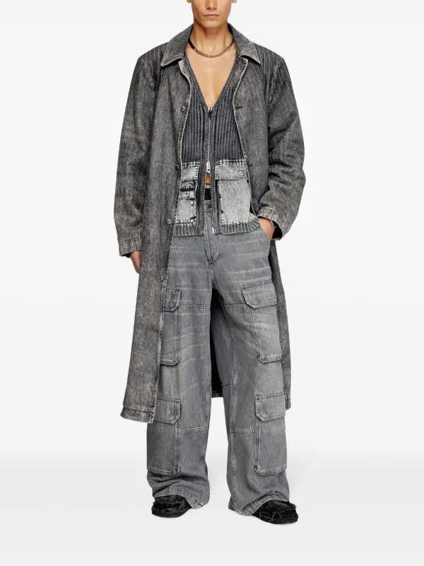 Diesel D-Side Cargo ジーンズ Men's Cargo Regular Jeans | Black/Dark grey | Diesel D-Fish