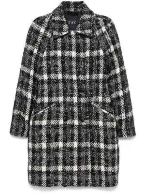 Woolrich チェック フーデッドコート | ブラック | FARFETCH JP
