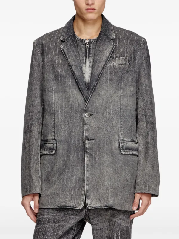 DIESEL ディーゼル シングルライダース グレー ジャケット