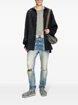 DIESEL レザークロップドジャケット異素材　星柄　シャツジャケット 11SHOP97黒色のハートデザインレザージャケット | citron elegant