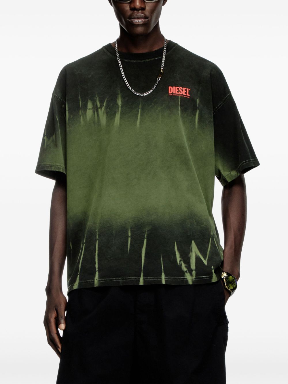 Shop Diesel Boxt-r12 T-shirt In Green