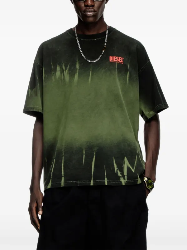 【DIESEL】t-boxt-r12 Men's Marble-effect burnout T-shirt | Green | Diesel