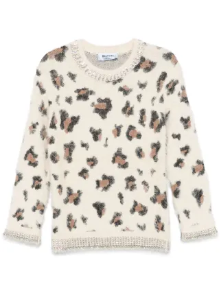 Blugirl アニマリエジャカード ラインストーン セーター  