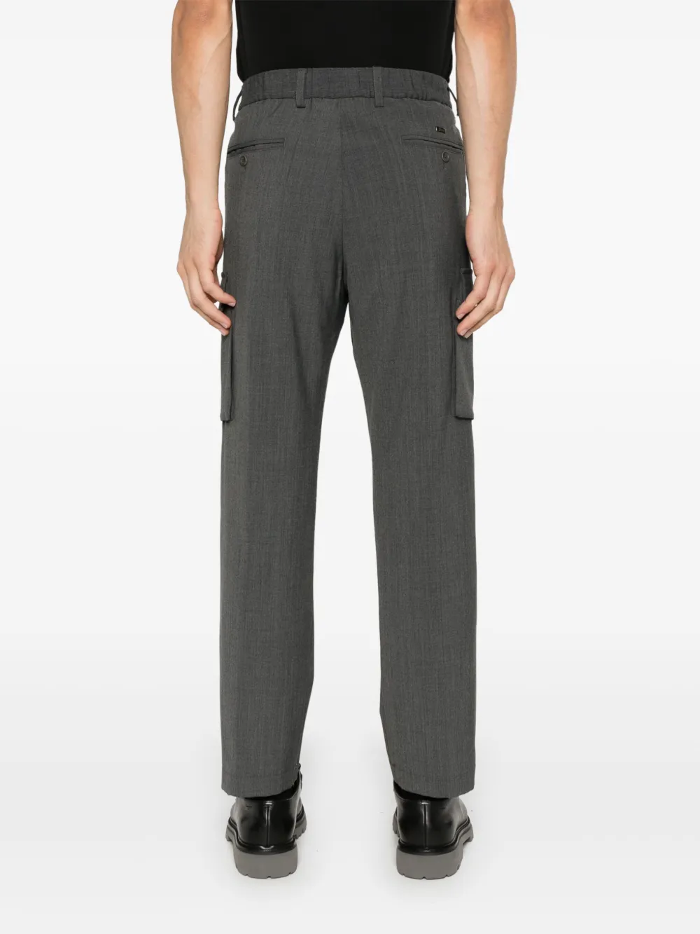 Herno Pleat-detail Tapered Trousers In Grey