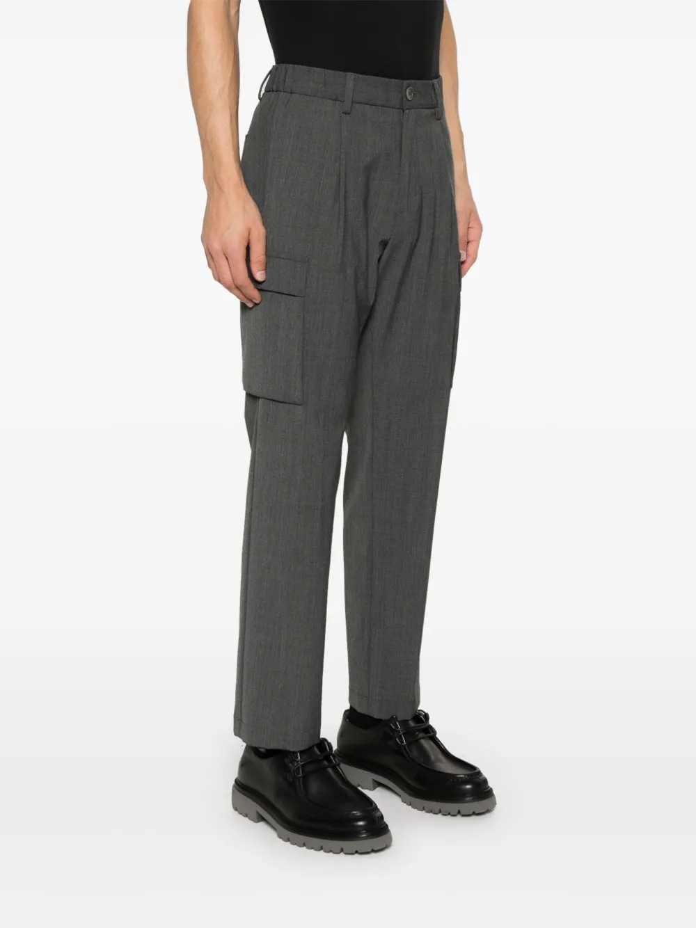 Herno Pleat-detail Tapered Trousers In Grey