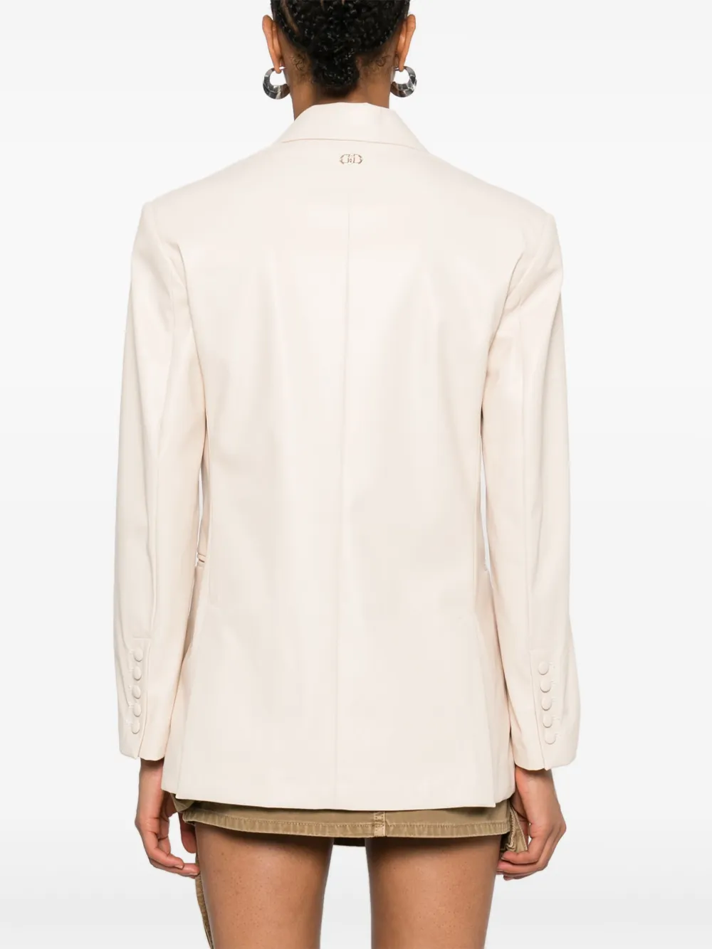 Liu •jo Faux-leather Blazer In Neutrals