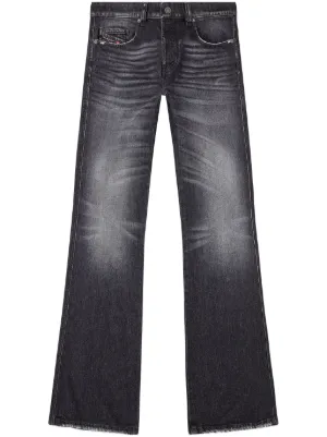Diesel D-Rise ダメージ ストレートジーンズ | ブラック | FARFETCH JP