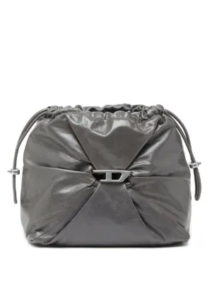 DIESEL SCRUNCH-D バケットバッグ Women's Scrunch-D-Bucket bag in shiny wrinkled leather