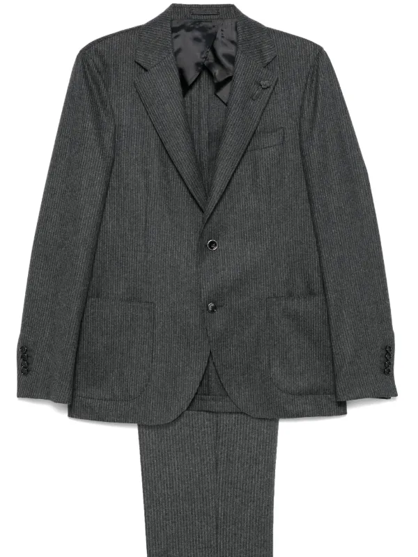 Lardini ストライプ スーツ | グレー | FARFETCH JP