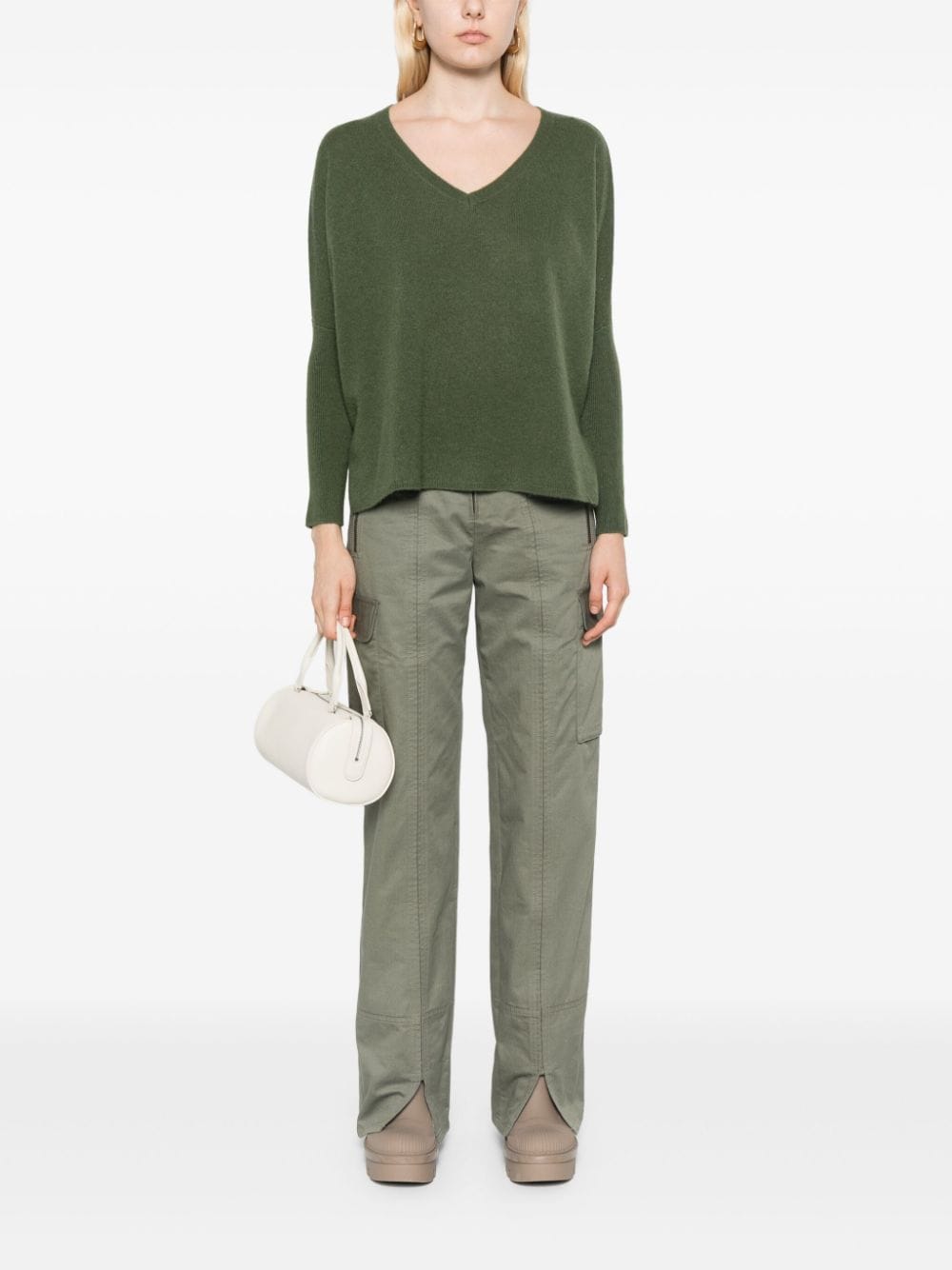 Shop Absolut Cashmere Camille Sweater In Green